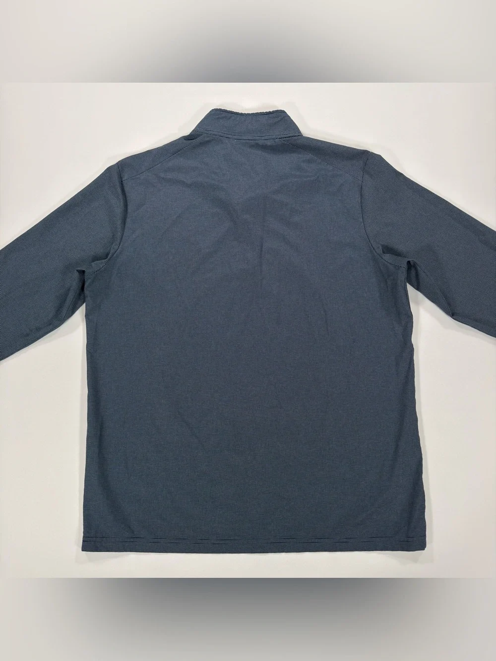 Adidas Golf Pullover Mens Large 1/4 Zip Blue Gray Micro Striped Jacket Pockets